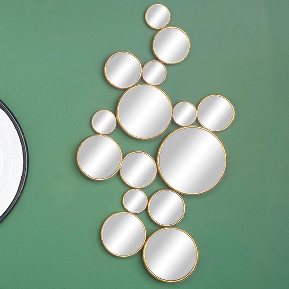 Maple and Jade 22" x 40" Large Wall Mirror in Gold, , large