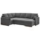 Lifestyle Solutions Edgewood Stationary Convertible Sleeper Sectional in Charcoal, , large