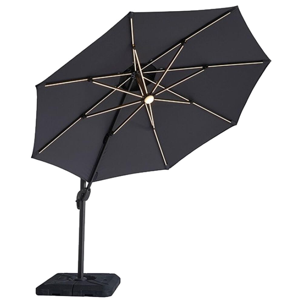 Furniture of America Zora 10&#39; Octagon Double Top Patio Umbrella without Base in Gray, , large