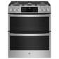 GE Profile 2-Piece Kitchen Package with 30" Gas Double Oven and 1.7 Cu. Ft. Microwave Oven in Fingerprint Resistant Stainless Steel, , large