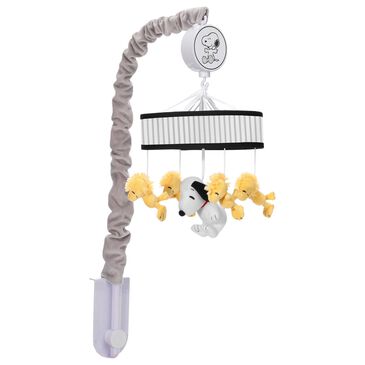 Lambs and Ivy Classic Snoopy Musical Baby Crib Mobile in Black and Yellow, , large