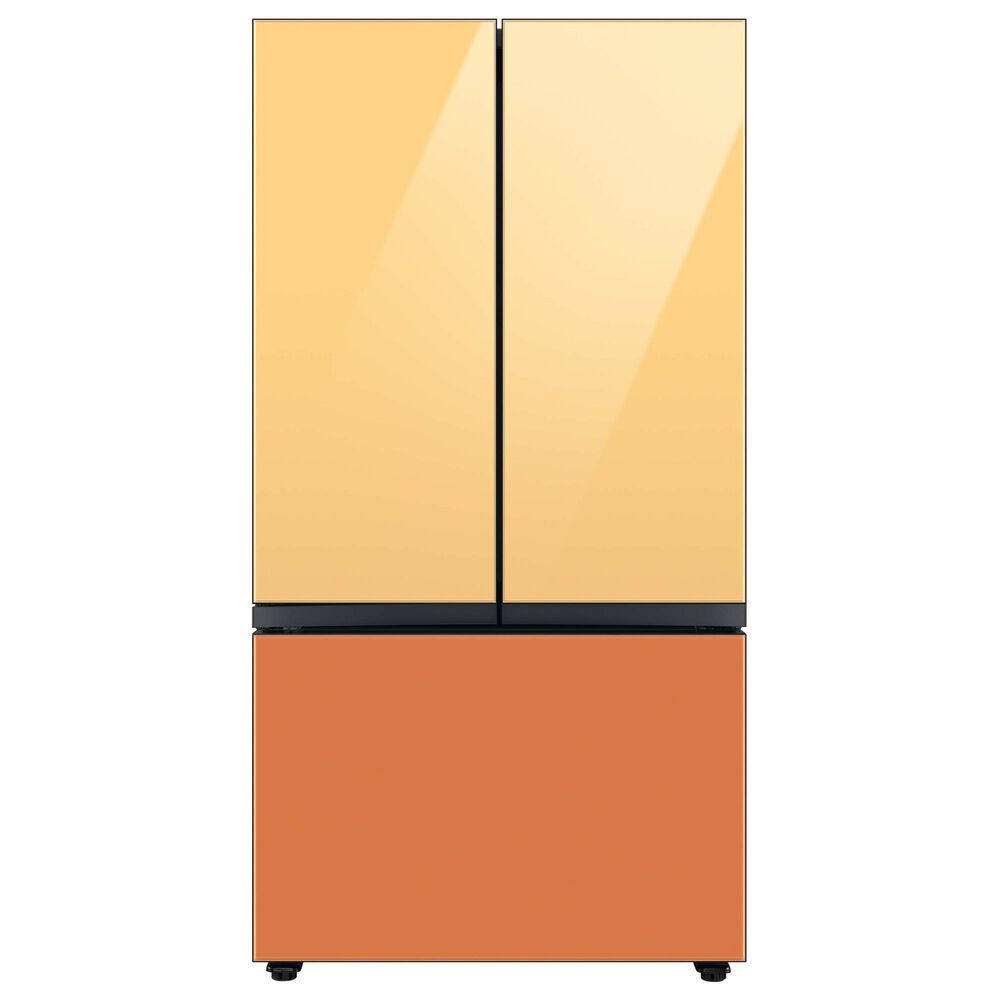 Samsung Bespoke 3-Door French Door Refrigerator Top Panel in Sunrise Yellow Glass, , large
