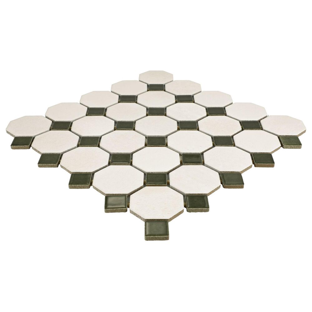 Dal-Tile Relicca Pristine Nook 12" x 12" Octagon Dot Ceramic Mosaic Sheet, , large