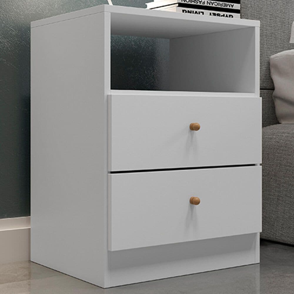 International Home Miami Midtown Concept 2 Drawer Nightstand In White Tuscan Nebraska Furniture Mart