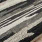 L&R Resources Sinuous Distressed Cabin Camouflage 4" Round Black and Gray Area Rug, , large