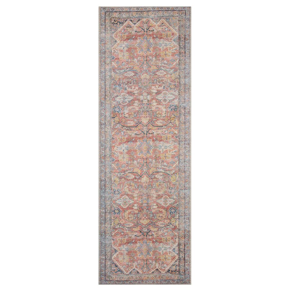 Loloi Adrian 2" x 5" Rust and Denim Area Rug, , large