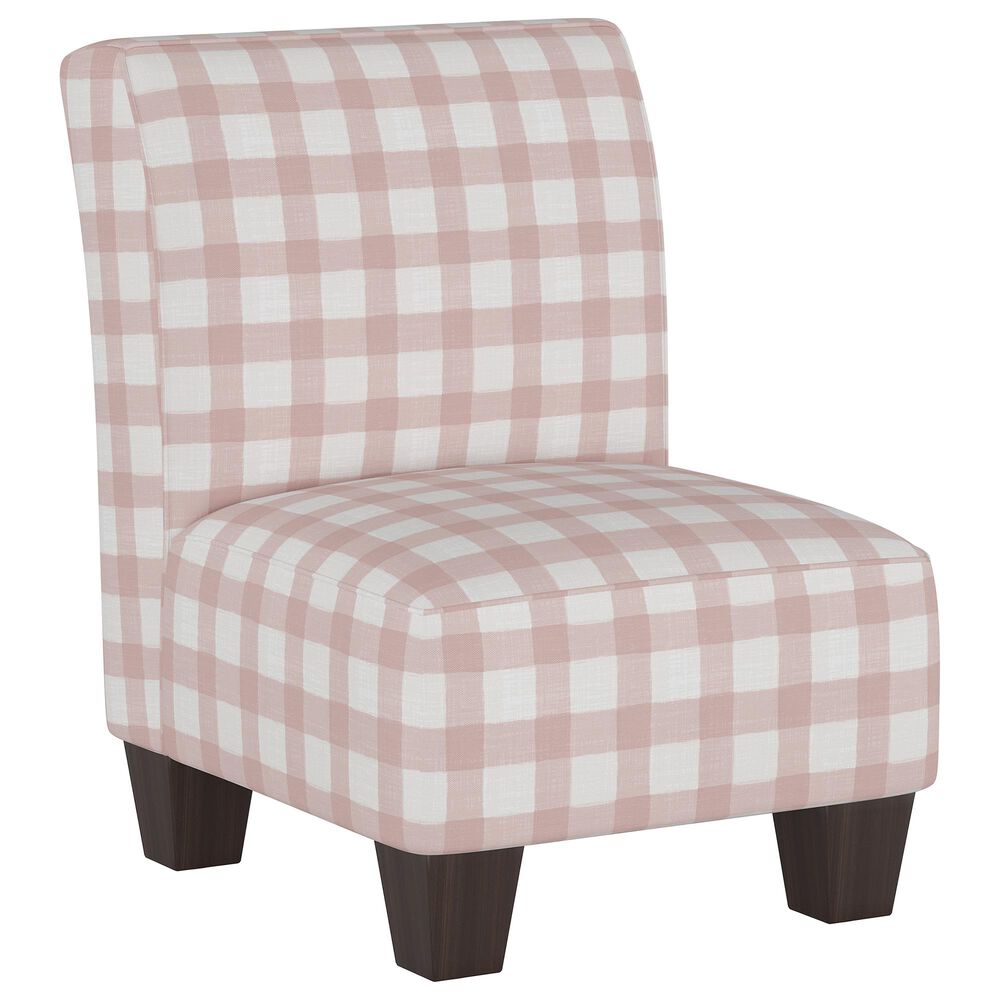 Skyline Furniture Kids Chair in Buffalo Gingham Baby Pink, , large