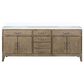 Lexora Home Laurel 80" Double Bathroom Vanity in Grey Oak with White Quartz Top and Rectangular Sinks, , large
