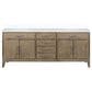 Lexora Home Laurel 80" Double Bathroom Vanity in Grey Oak with White Quartz Top and Rectangular Sinks, , large