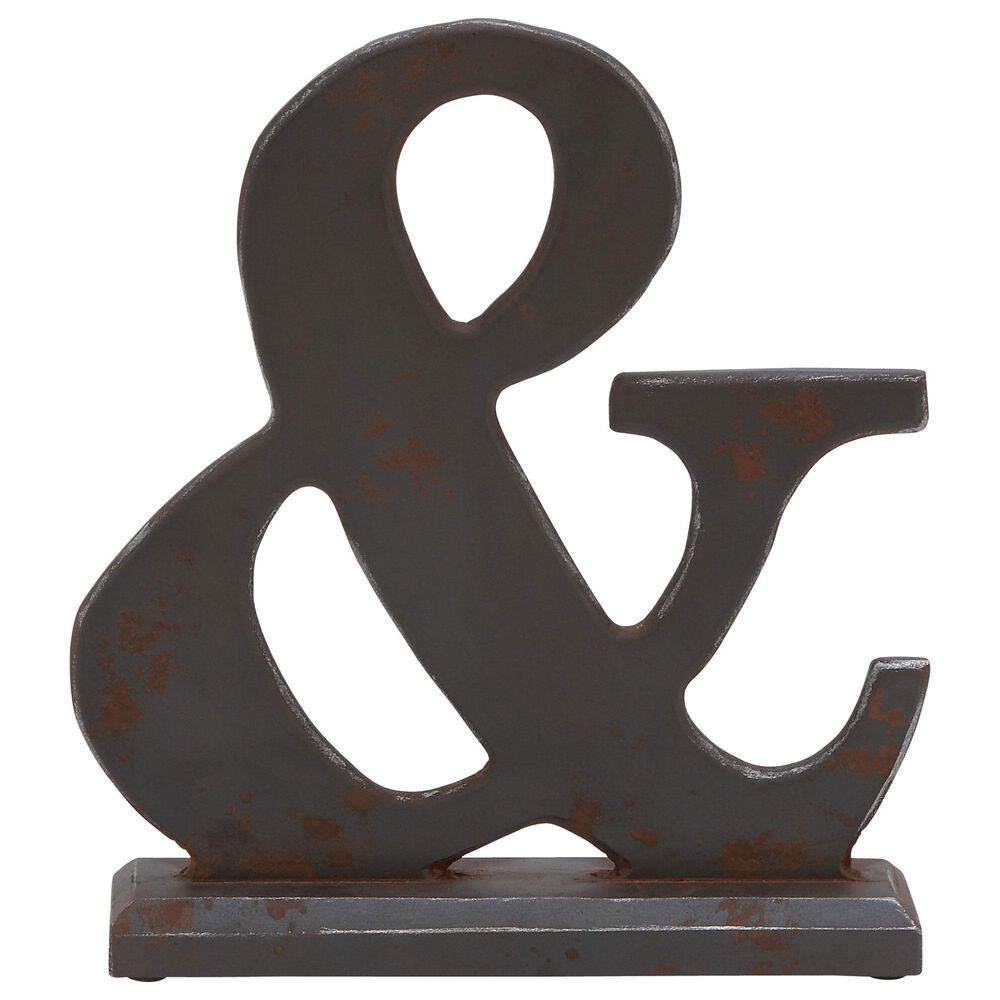 Maple and Jade 12" Large Ampersand Figurine in Dark Grey, , large