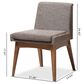 Baxton Studio Nexus Side Chair with Gravel Cushion in Walnut Brown (Set of 2), , large