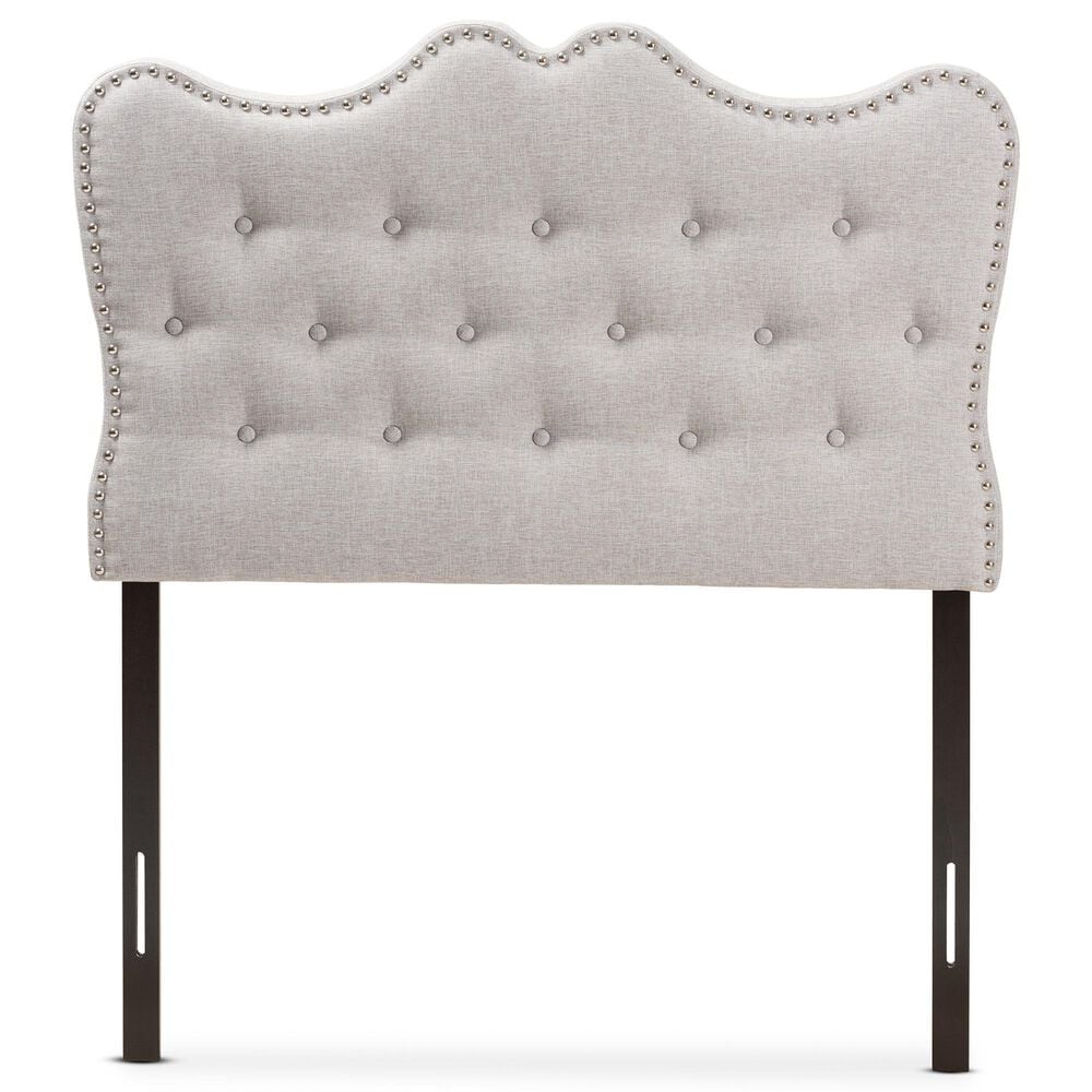 Baxton Studio Emma Twin Upholstered Headboard in Greyish Beige, , large
