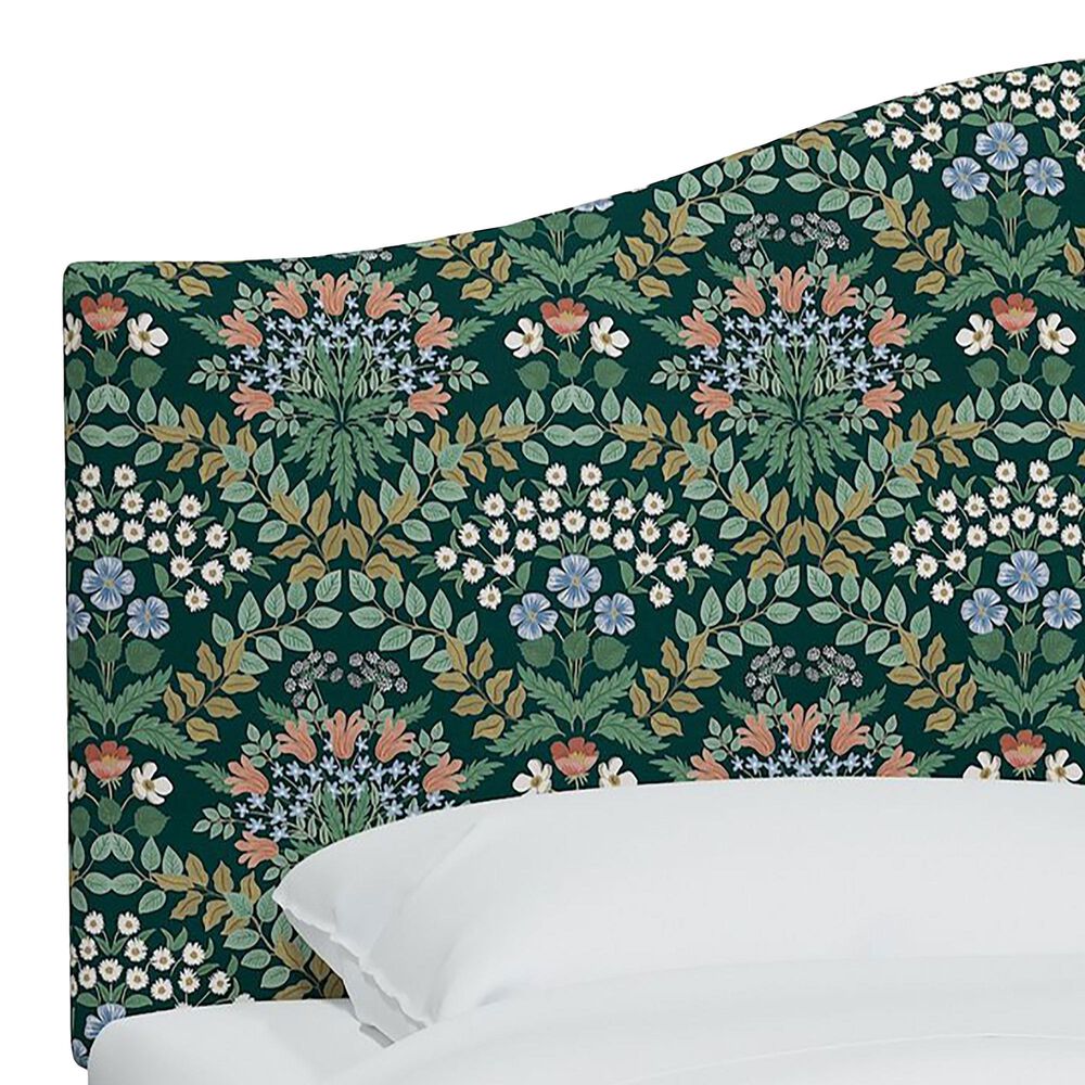 Rifle Paper Co Crafted by Cloth and Company Mayfair Queen Headboard in Bramble Emerald, , large