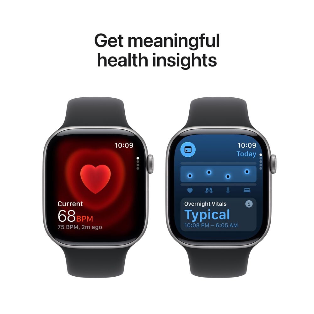 Apple Watch Series 11 &#40;GPS&#41; 46mm Space Gray Aluminum Case with Black Sport Band - M/L - Space Gray - &#40;2025&#41;&#40;Pre-Order&#41;, , large