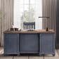 Legends Furniture Americana Executive Desk in Corduroy Blue, , large