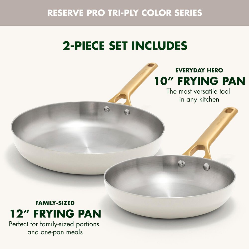 Green Pan Reserve Pro 2-Piece Frypan Set in Cream, , large
