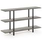 HOMLUX Turn-N-Tube 3-Tier Wide Display Shelf in French Oak and Black, , large