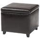 Baxton Studio Small Cube Storage Ottoman in Dark Brown, , large