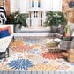 Safavieh Cabana CBN833A 8" x 10" Creme and Red Indoor/Outdoor Area Performance Rug, , large