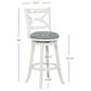 Linon Home Decor Sawyer Swivel Bar Stool with Sky Blue Cushion in Cream, , large