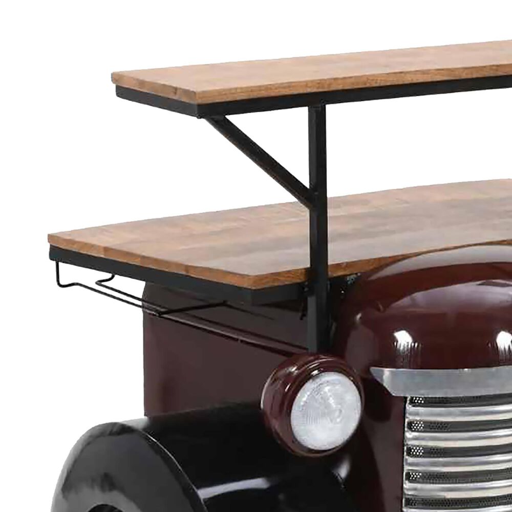 Jofran Glory Days Woody Vintage Bar in Brown, Black and Red, , large