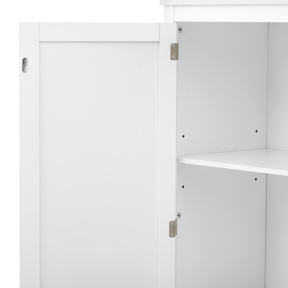 GigaCloud 3-in-1 Hall Tree with 2 Drawers and Seat Bench in White, , large