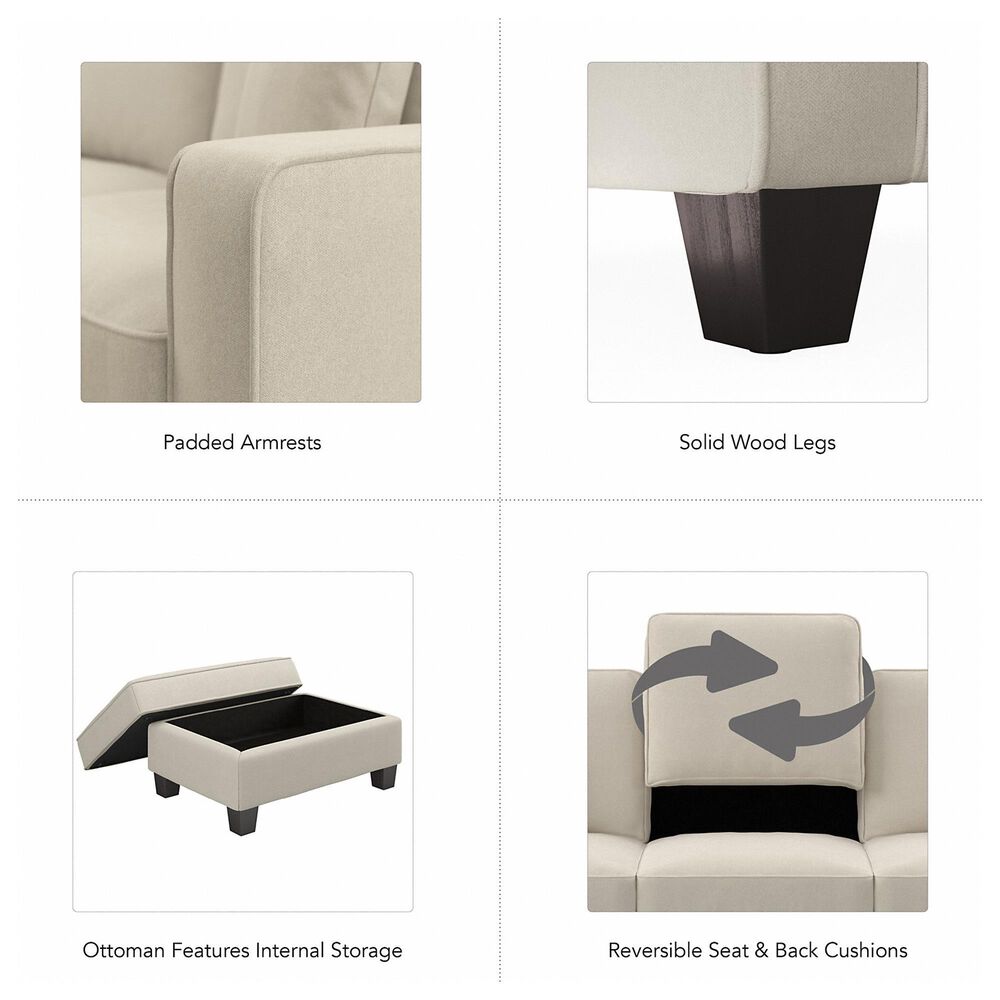Bush Stockton Arm Chair and Ottoman in Cream, , large