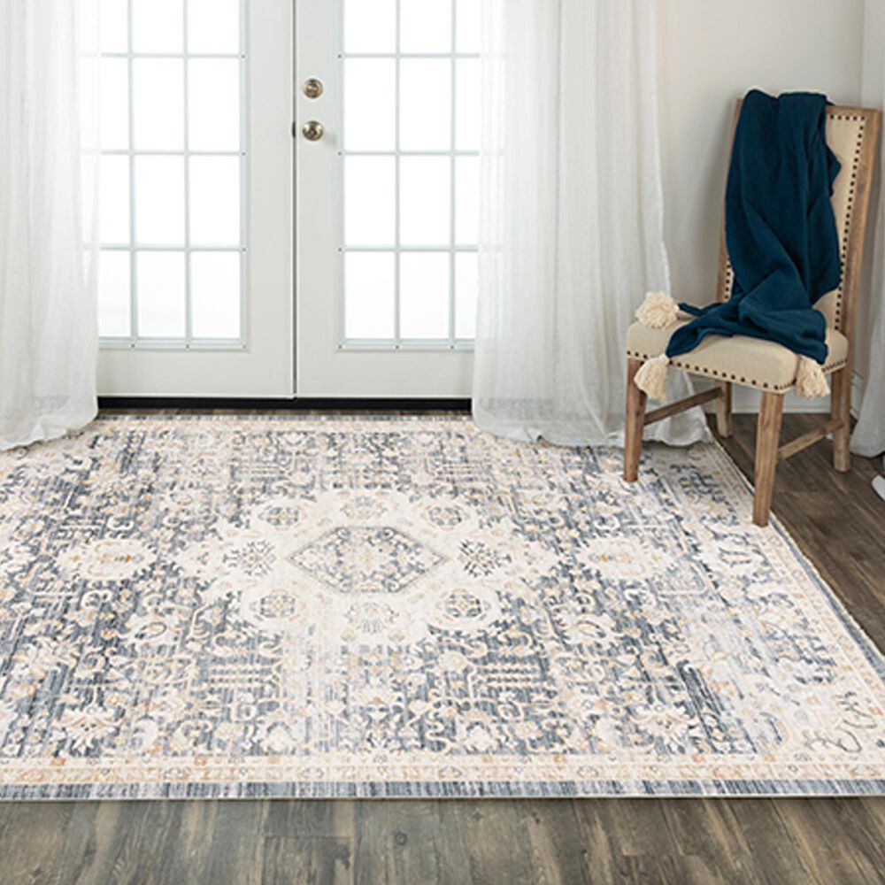 RIZZY Iconic 3&#39;11&quot; x 5&#39;6&quot; Blue Area Rug, , large