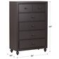 Belle Furnishings Cottage View 5 Drawer Chest in Dark Gray, , large
