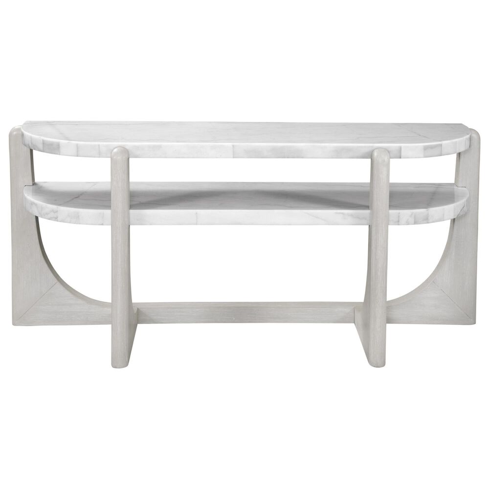 Bassett Mirror Gavin Console Table in White and Driftwood, , large