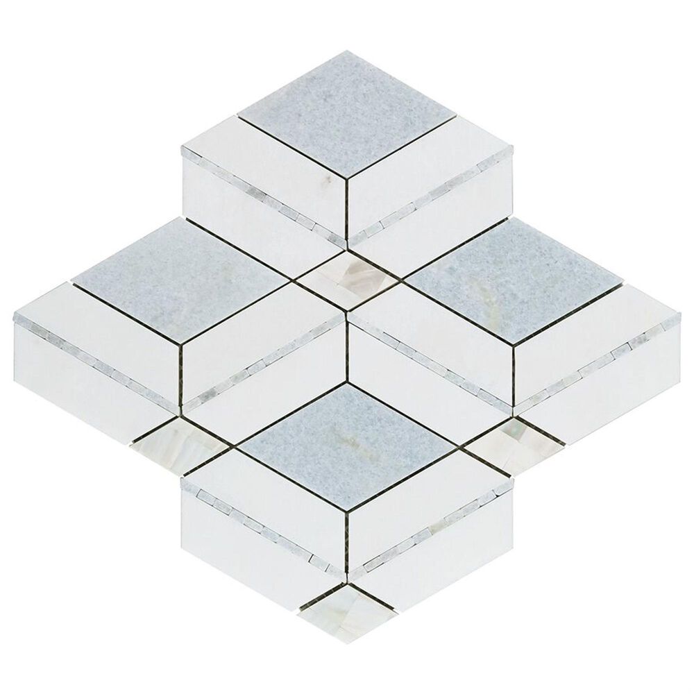 Soho Studio Elaine Azul 10" x 10" Marble Mosaic Sheet, , large