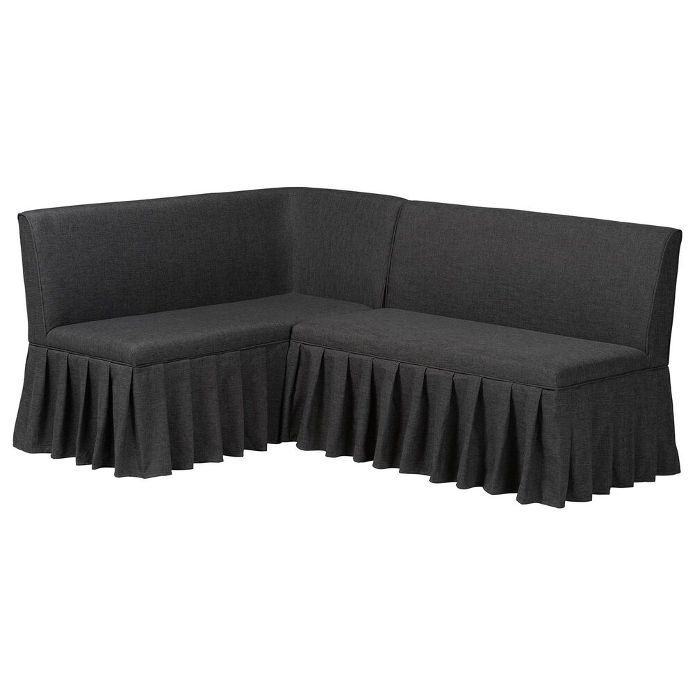 Baxton Studio Bryna 2-Piece Dining Nook Bench Set with Dark Grey Cushion in Dark Brown, , large