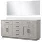 Lexora Home Abbey 72" Double Bathroom Vanity in Grey Oak with 2 cm White Cultured Marble Top, Rectangular Sinks and 34" Mirrors, , large