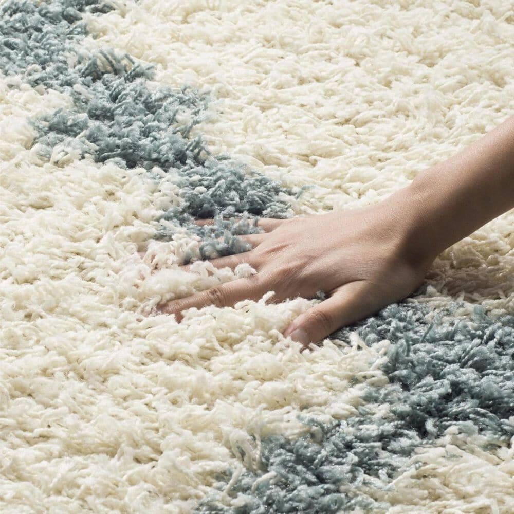 Safavieh Dallas Shag SGD257J-26 2&#39;3&quot; x 6&#39; Ivory/Light Blue Runner, , large