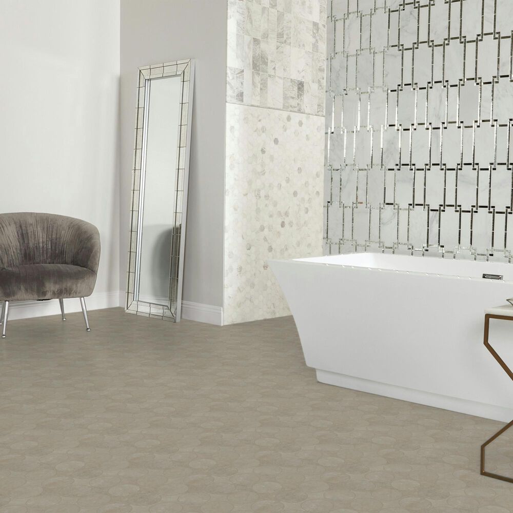 Dal-Tile Rekindle Beige 13.5&quot; x 13.5&quot; Canvas Dot Porcelain Mosaic Sheet, , large