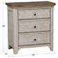 Belle Furnishings Farmhouse Reimagined 3 Drawer Night Stand with Charging Station in White, , large