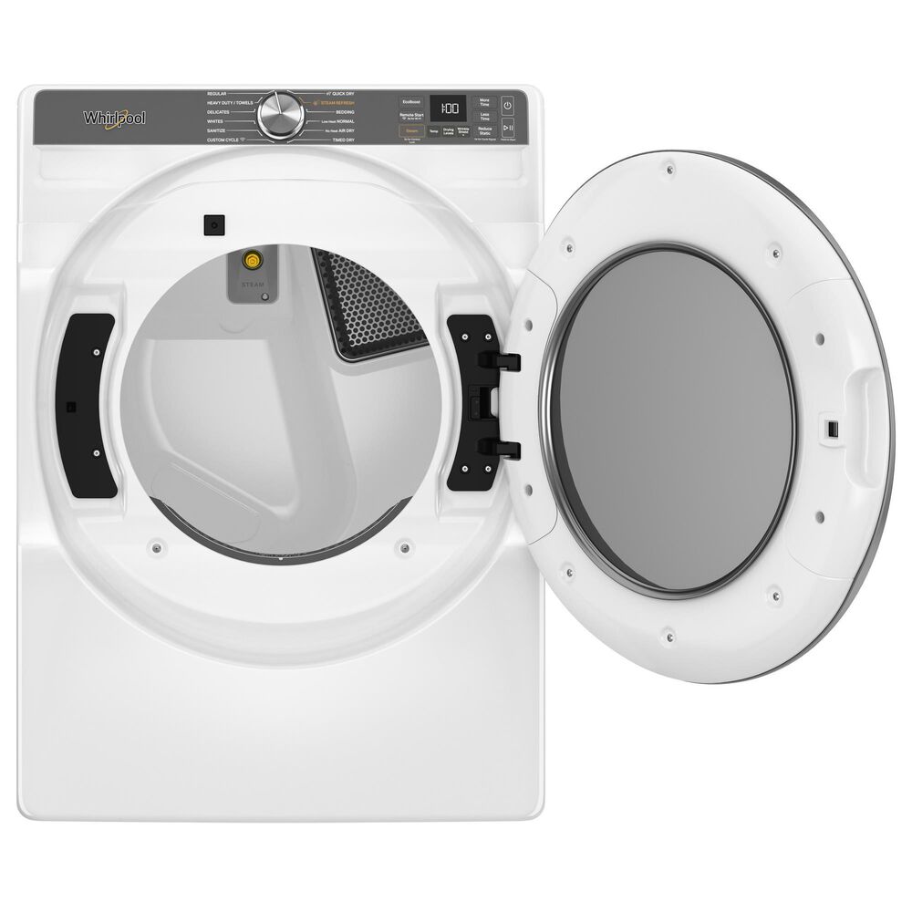 Whirlpool 5.0 Cu. Ft. Smart Front Load Washer and 7.4 Cu. Ft. Smart Electric Dryer Laundry Pair in White, , large