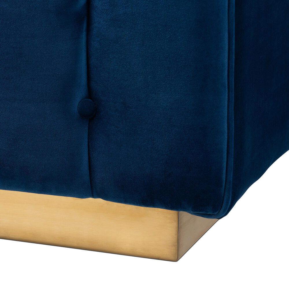 Baxton Studio Loreto Stationary Sofa in Navy Blue Velvet, , large
