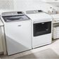 Maytag 5.3 Cu. Ft. Top Load Washer and 7.4 Cu. Ft. Electric Dryer Laundry Pair in White, , large
