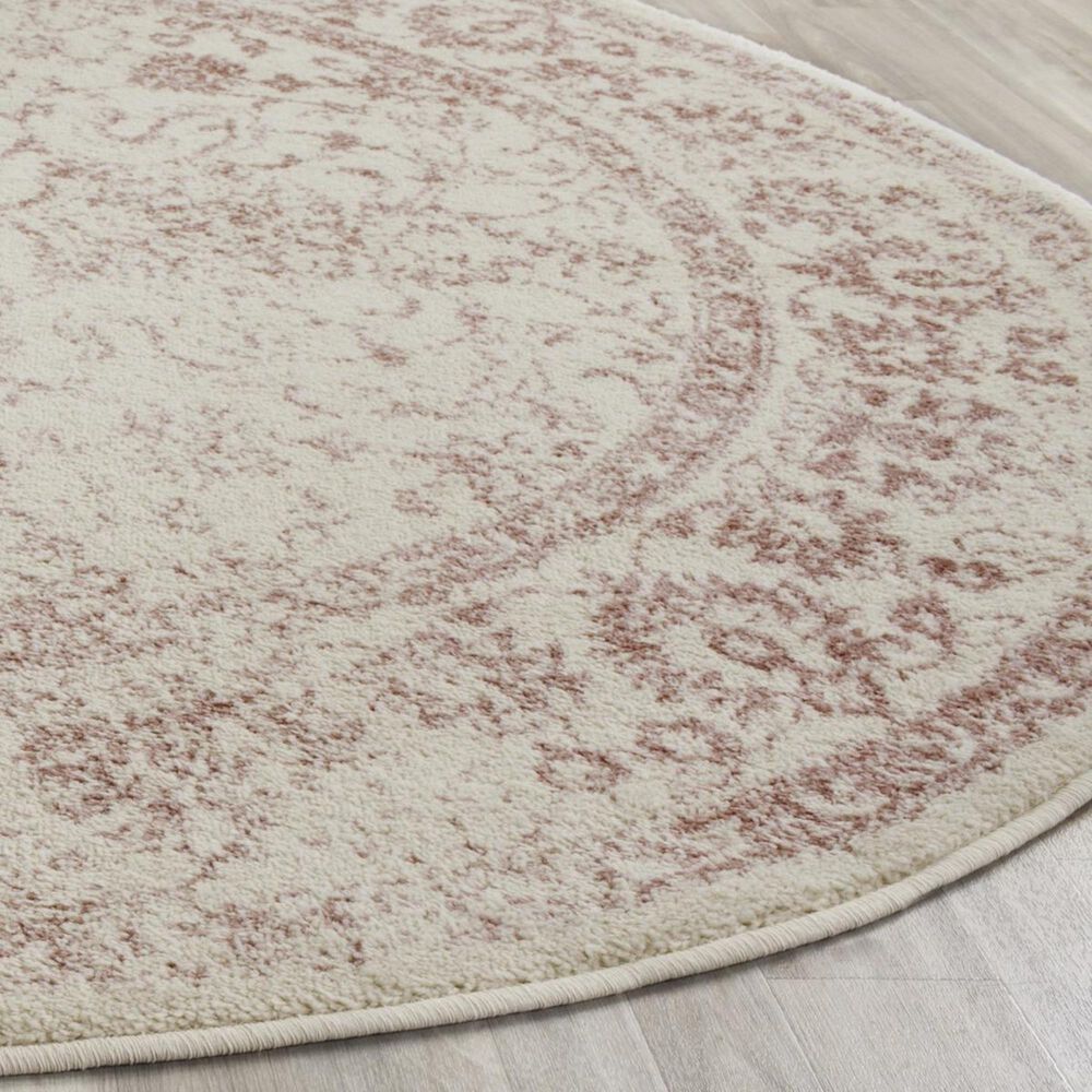 Safavieh Adirondack ADR109H 6&#39; Round Ivory and Rose Area Rug, , large