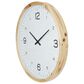 Maple and Jade Decorative Wall Clock with White Backing in Light Brown, , large