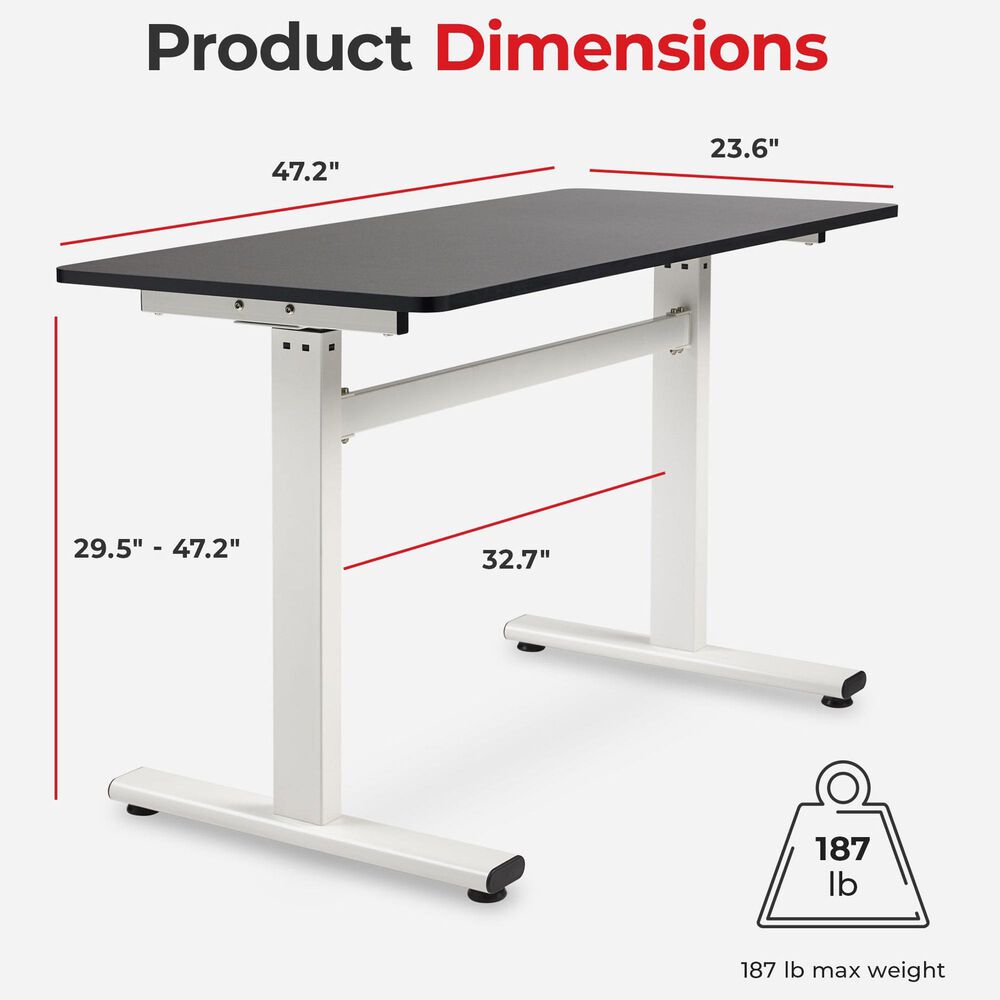 Sunny Health &amp; Fitness Multi-Purpose Air-Drive Adjustable Standing Desk in Black and Grey, , large