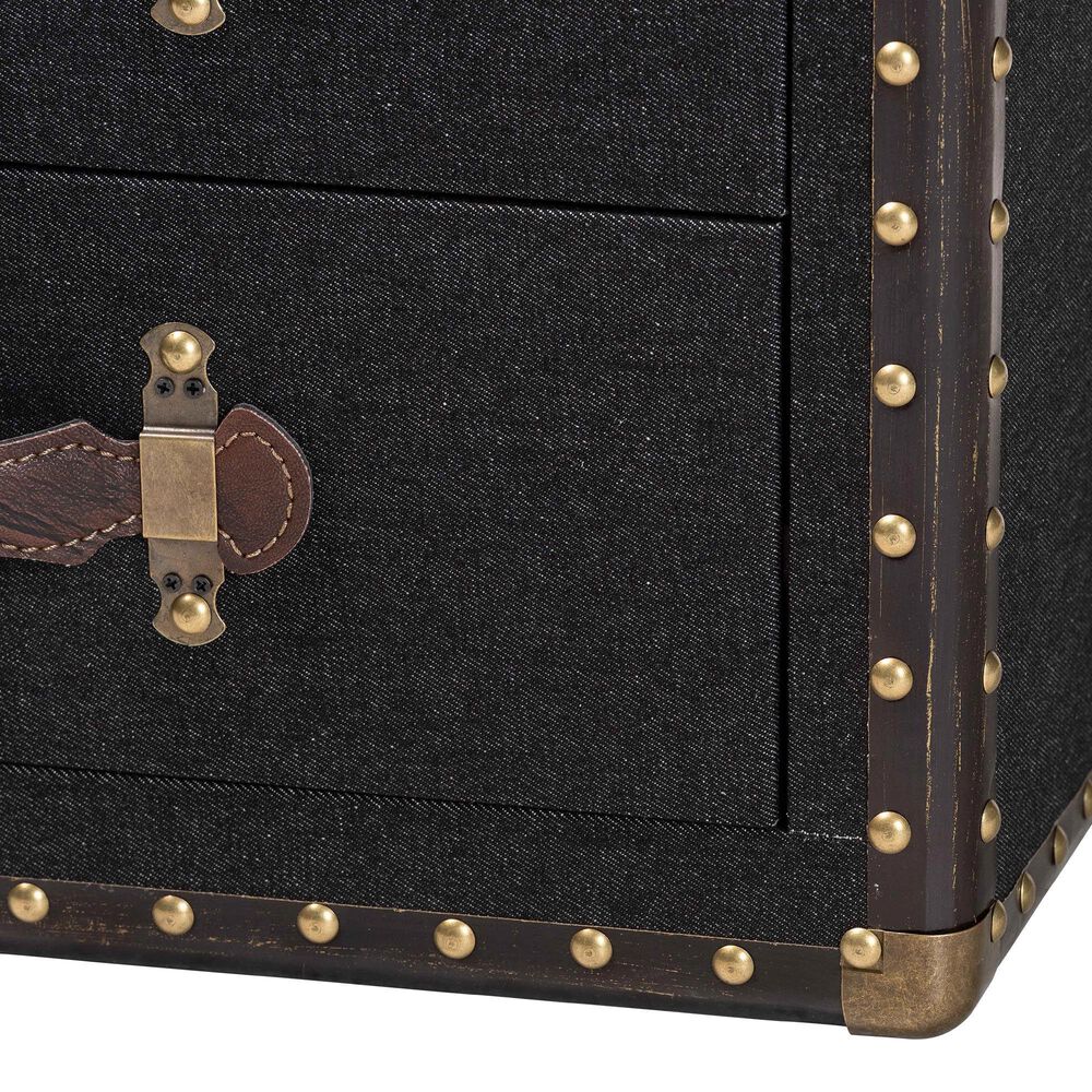 Baxton Studio Agatha 2-Drawer Storage Trunk in Black, , large