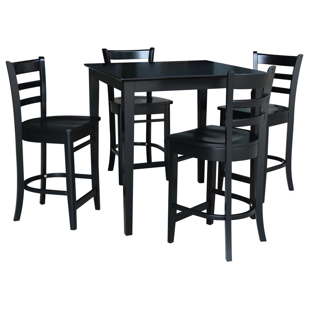 International Concepts 5-Piece Counter Height Dining Set in Black, , large