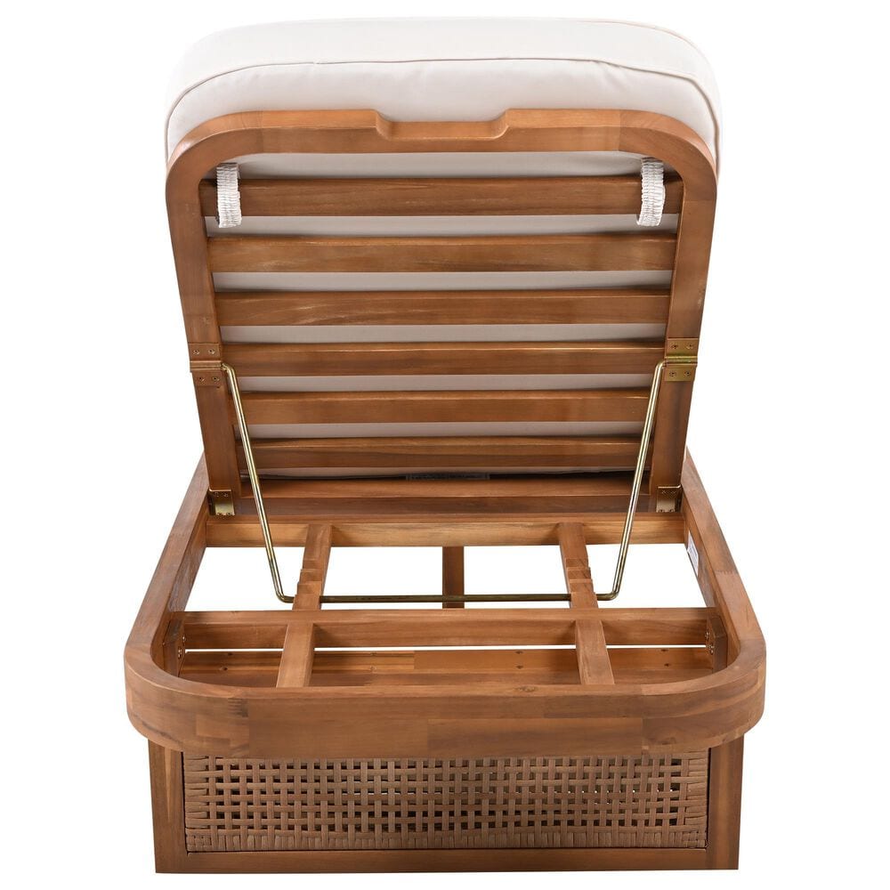 Hearth and Haven Outdoor Lounge Chair in White, , large