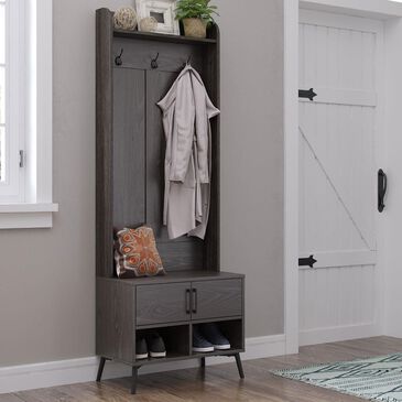 RiverRidge Home Woodbury Hall Tree with Bench in Dark Weathered Woodgrain, , large