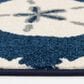 Central Oriental Terrace Tropic Coastal Coral Lattice 5" x 7"3" Sapphire and Snow Area Rug, , large