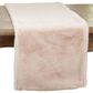 Saro Faux Fur Rabbit Table Runner in Oatmeal, , large