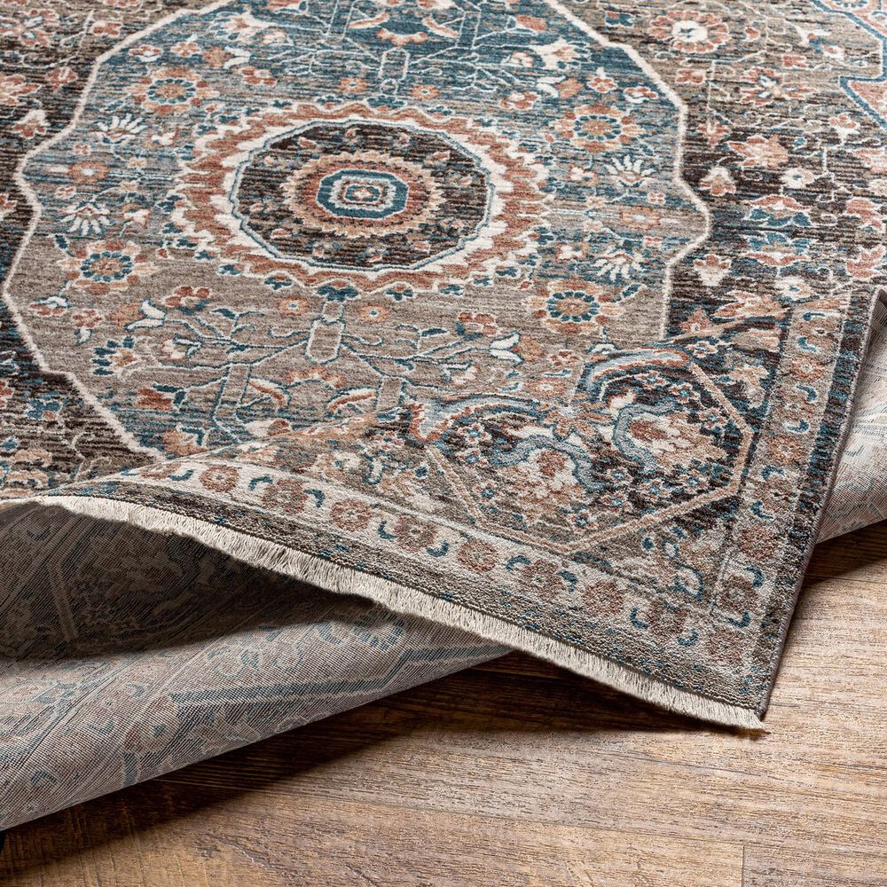 Surya Carlisle Oriental 2&#39;11&quot; x 10&#39; Dusty Pink, Sage, Denim, Medium Brown and Dark Brown Runner, , large