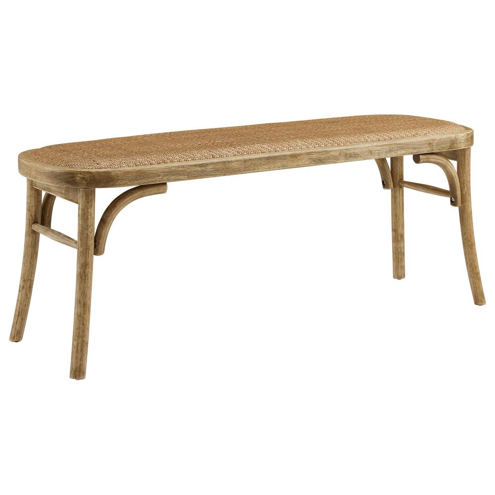 Linon Home Decor Conelly Bentwood Bench in Weathered Brown, , large
